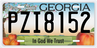 GA license plate PZI8152