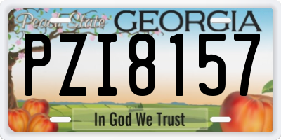 GA license plate PZI8157