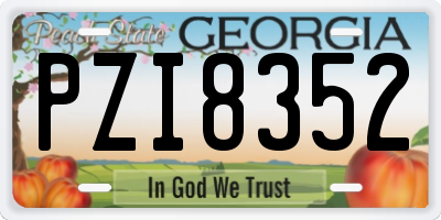 GA license plate PZI8352