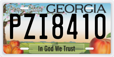 GA license plate PZI8410