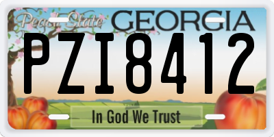 GA license plate PZI8412