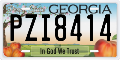 GA license plate PZI8414