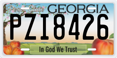 GA license plate PZI8426
