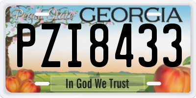 GA license plate PZI8433