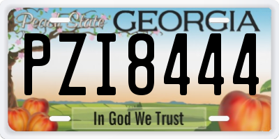 GA license plate PZI8444