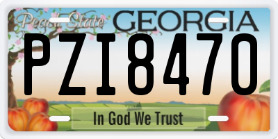 GA license plate PZI8470