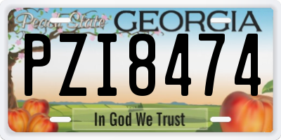 GA license plate PZI8474