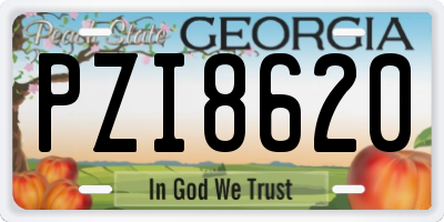 GA license plate PZI8620