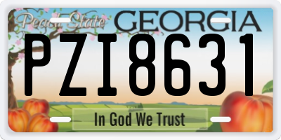 GA license plate PZI8631