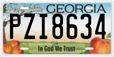 GA license plate PZI8634