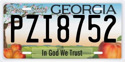 GA license plate PZI8752