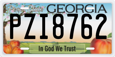 GA license plate PZI8762