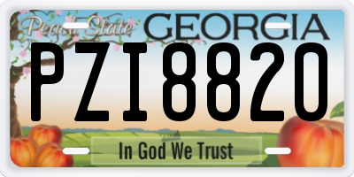 GA license plate PZI8820