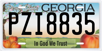 GA license plate PZI8835