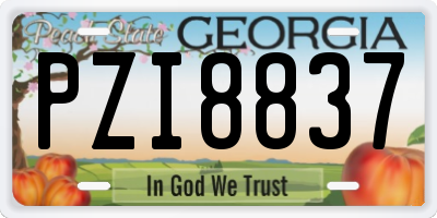 GA license plate PZI8837