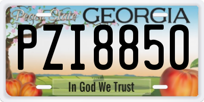GA license plate PZI8850