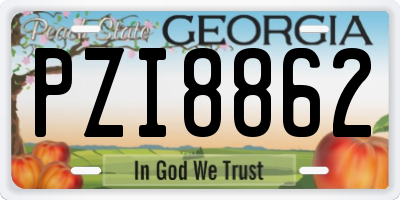 GA license plate PZI8862