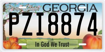 GA license plate PZI8874