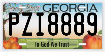 GA license plate PZI8889