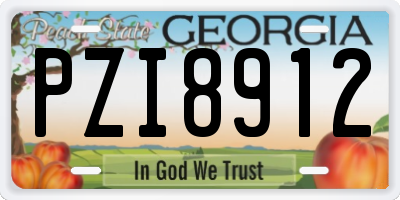 GA license plate PZI8912