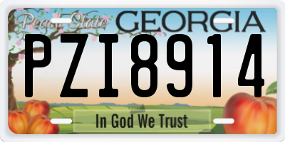 GA license plate PZI8914