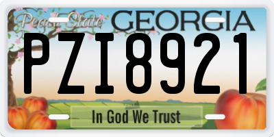 GA license plate PZI8921