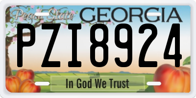 GA license plate PZI8924