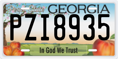 GA license plate PZI8935