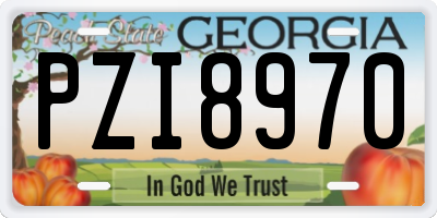 GA license plate PZI8970