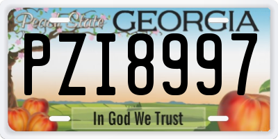 GA license plate PZI8997