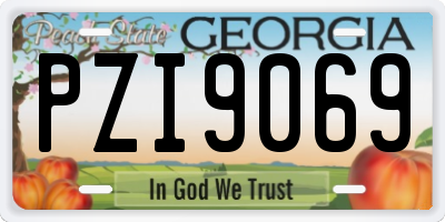 GA license plate PZI9069