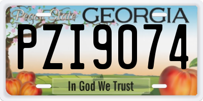 GA license plate PZI9074