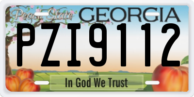 GA license plate PZI9112