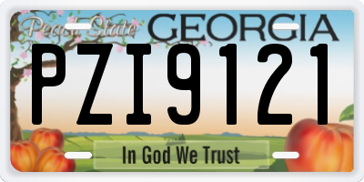 GA license plate PZI9121