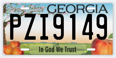 GA license plate PZI9149