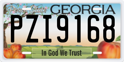 GA license plate PZI9168
