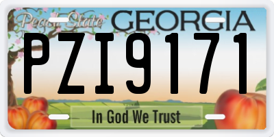 GA license plate PZI9171