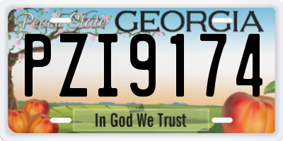 GA license plate PZI9174
