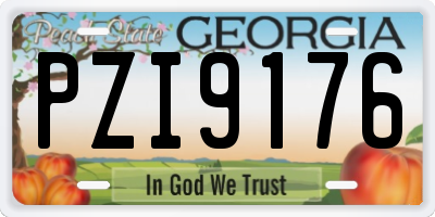GA license plate PZI9176