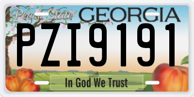 GA license plate PZI9191
