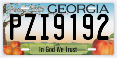 GA license plate PZI9192