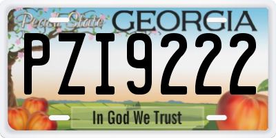 GA license plate PZI9222