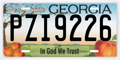 GA license plate PZI9226