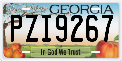 GA license plate PZI9267