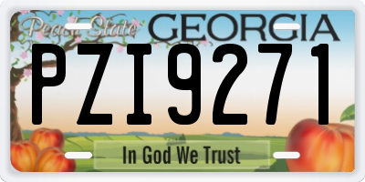 GA license plate PZI9271