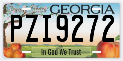 GA license plate PZI9272