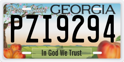GA license plate PZI9294