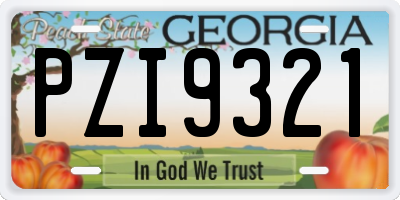 GA license plate PZI9321
