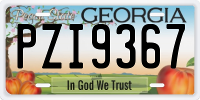 GA license plate PZI9367