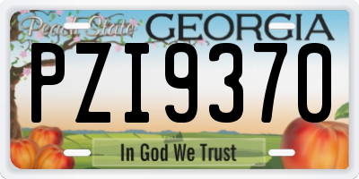 GA license plate PZI9370